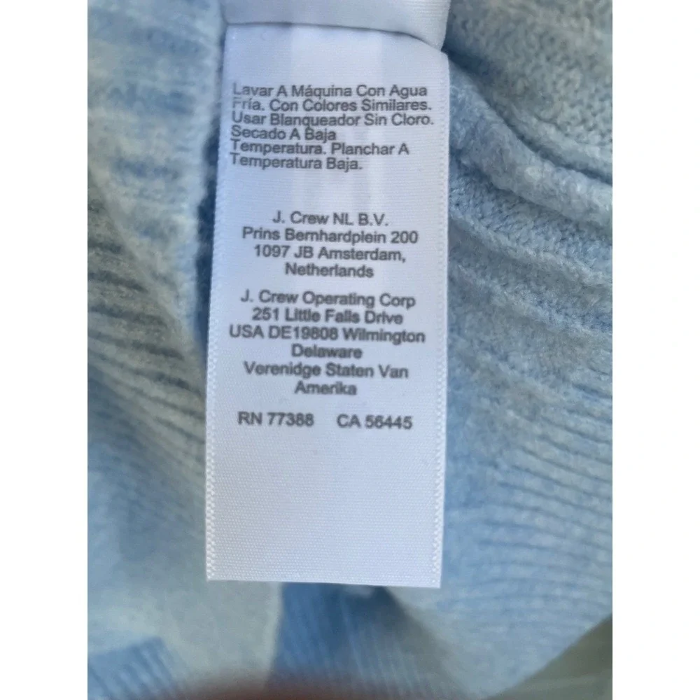 J.Crew‎ Extra-Soft Cable Knit Mock Neck Sweater Light Blue Womens Large